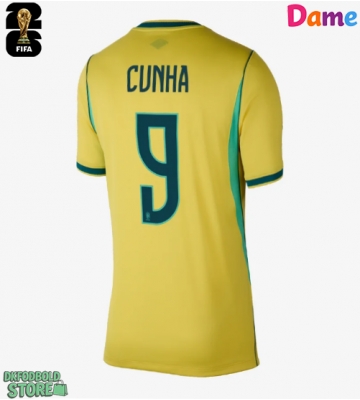 Brasilien Matheus Cunha #9 Replika Hjemmebanetrøje Dame VM 2026 Kortærmet
